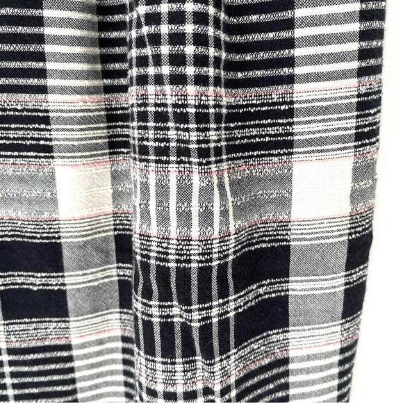 Ett TWA Anthropologie Luca Plaid Black White Pink Wide Leg Belted Pants size 4 - Picture 12 of 13